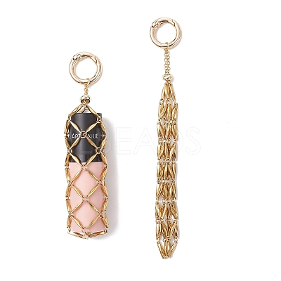 304 Stainless Steel Macrame Pouch Empty Stone Holder Pendant Decorations SA-CJ5EA2-01-1