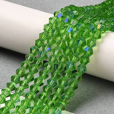 Transparent Electroplate Glass Beads Strands GLAA-F029-2mm-D03-1