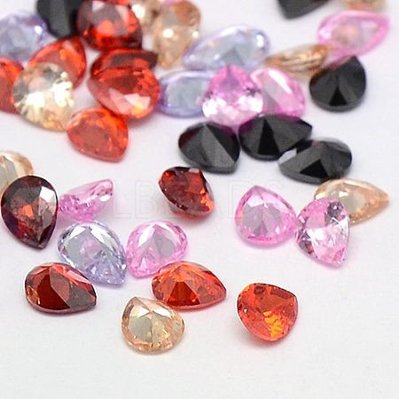 Cubic Zirconia Pointed Back Cabochons ZIRC-M006-9x6mm-1