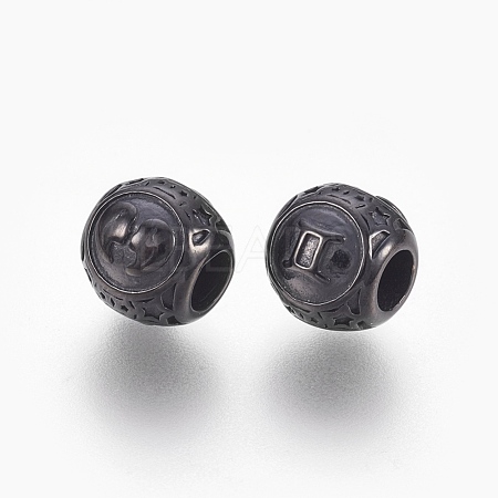 316 Surgical Stainless Steel European Beads STAS-F195-128B-12-1