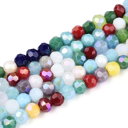 Opaque Glass Beads Strands EGLA-A035-P4mm-HL01-1