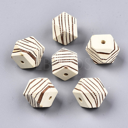 Painted Natural Wood Beads WOOD-T021-52C-12-1