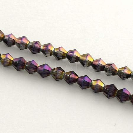 Electroplate Glass Bead Strands EGLA-R094-3mm-10-1