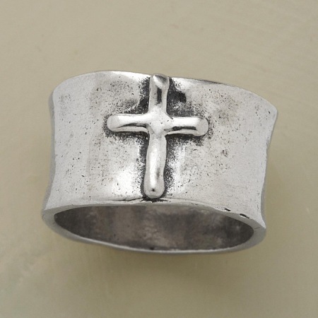 Cross Pattern Alloy Finger Rings FS-WG6D053-02-1