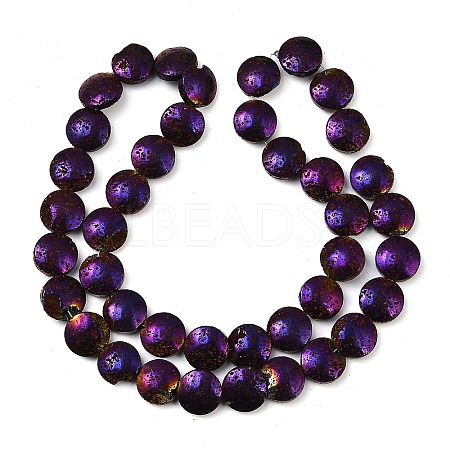 Electroplated Natural Lava Rock Beads Strands G-K388-01C-1