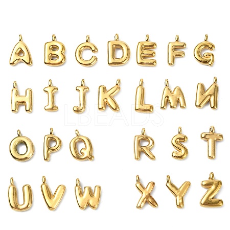 304 Stainless Steel Alphabet Pendants Ion Plating(IP) STAS-U033-02G-1