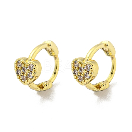 Brass Micro Pave Cubic Zirconia Hoop Earring EJEW-C088-01F-G-1