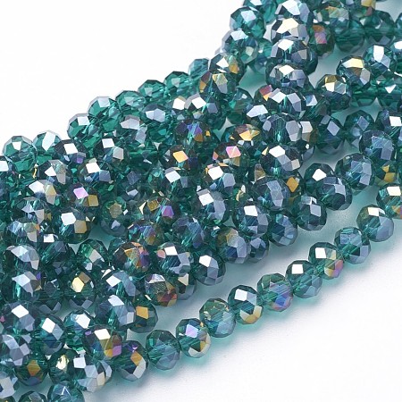 Electroplate Glass Beads Strands X-EGLA-D020-6x4mm-53-1