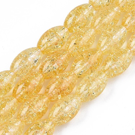 Transparent Crackle Glass Beads Strands X-GLAA-S192-B-010G-1