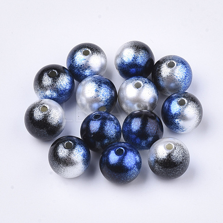 Rainbow ABS Plastic Imitation Pearl Beads X-OACR-Q174-4mm-11-1