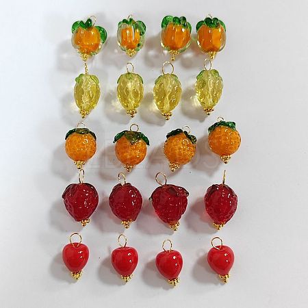 20Pcs 5 Style Handmade Lampwork Pendants FIND-CJ0001-10-1