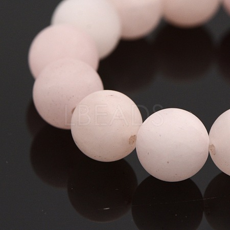 Frosted Natural Rose Quartz Round Bead Strands X-G-M272-06-4mm-1