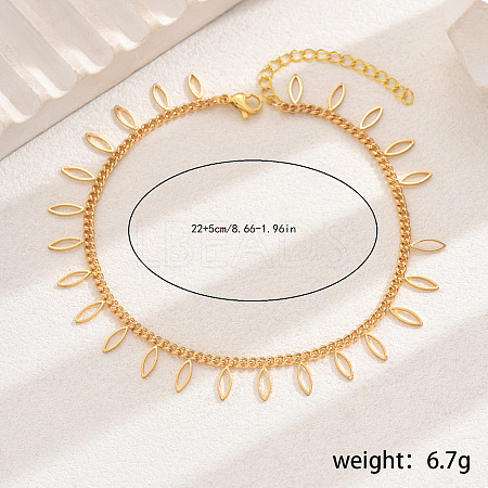 Geometric Brass Fringe Anklet in Modern Minimalist Style for Women's Everyday Wear DG9011-1