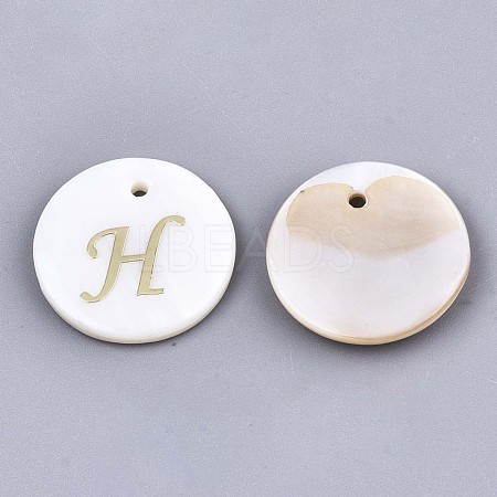 Natural Freshwater Shell Pendants SHEL-N027-04H-1