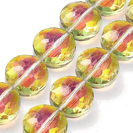 Electroplate Transparent Glass Beads Strands EGLA-M032-01A-HR01-1