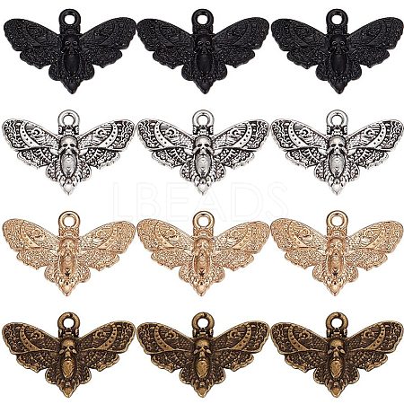 80Pcs 4 Colors Tibetan Style Alloy Pendants FIND-SC0004-93-1