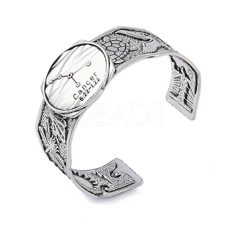 Constellation Alloy Open Cuff Bangles for Women Men LS-BJEW-C064-01AS-07-1