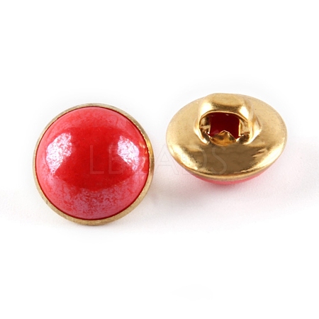 1-Hole Brass Resin Button BUTT-WH0015-35H-1