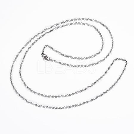 304 Stainless Steel Cable Chain Necklaces NJEW-H445-16P-1
