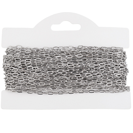 10M Tarnish Resistant 304 Stainless Steel Cable Chains CHS-BBC0001-18-1