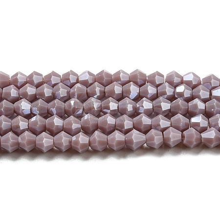 Opaque Solid Color Electroplate Glass Beads Strands GLAA-F029-P4mm-C13-1