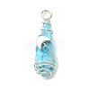 2Pcs Electroplated Natural Quartz Crystal Dyed Copper Wire Wrapped Pendants PALLOY-JF03166-02-3