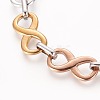 304 Stainless Steel Link Bracelets & Stud Earrings & Pendant Necklaces Sets SJEW-E335-05-7