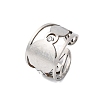 304 Stainless Steel Rhinestone Saint Benedict Open Cuff Rings RJEW-M069-01P-2