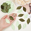 100Pcs 2 Colors Cloth Artificial Leaves AJEW-CY0002-82-3