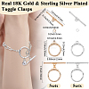 10Pcs 2 Colors Brass Toggle Clasps KK-BBC0021-22A-2