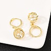 Hollow Oval Brass Clear Cubic Zirconia Leverback Earrings EJEW-H182-04B-G-3