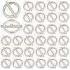 40Pcs 1-Hole Alloy Shank Buttons BUTT-MA0001-18P-1