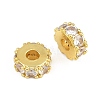 Brass Pave Clear Cubic Zirconia Beads CU-CBA6A75-19A-G-2