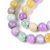 Dyed Natural Quartz Beads Strands G-T139-6mm-94-3