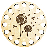 Dandelion Pattern 16-Position Wood Embroidery Thread Storage Trays TOOL-WH0056-002-1