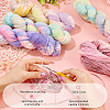 1 Skein 80% Wool 20% Acrylic Fiber Rainbow Segment Dyed Yarn OCOR-TA0003-02E-5