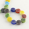 Flat Round Handmade Millefiori Glass Beads X-LK-R004-49-2