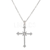 Alloy Full Crystal Rhinestone Religion Cross Pendant Cable Chain Necklaces for Women PW-WG8E4F5-01-5