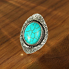 Vintage Style Oval Synthetic Turquoise Rings EF8160-1