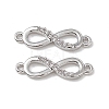 Brass Micro Pave Clear Cubic Zirconia Connector Charms KK-E068-VB387-2