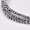 Electroplate Non-Magnetic Hematite Beads Strands X-G-J169B-2mm-02-3