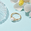 Natural Pearl Round Braided Bead Style Rings RJEW-JR00608-4