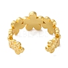 Rack Plating Brass Flower Open Cuff Rings for Women RJEW-S242-01G-B-3