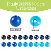 240Pcs 6 Colors Natural Wooden Beads WOOD-TA0002-74C-5