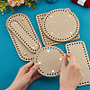   6Pcs 6 Style Flat Round PU Leather Knitting Crochet Bags Nail Bottom Shaper Pad DIY-PH0021-06C-3