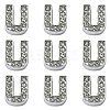 Alloy Initial Slide Charms with Grade A Rhinestones ALRI-R032-U-FF-1