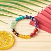 7 Chakra Reiki Yoga Bracelet for Girl Women BJEW-TA00020-2