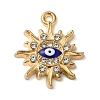 Alloy Enamel Rhinestone Glass Pendants X1-ENAM-U003-02G-10-1