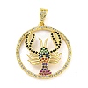 Golden Brass Micro Pave Cubic Zirconia Pendants KK-R159-37G-1