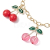 Alloy Enamel Cherry Charm Bag Extension Chain FIND-JF00143-4